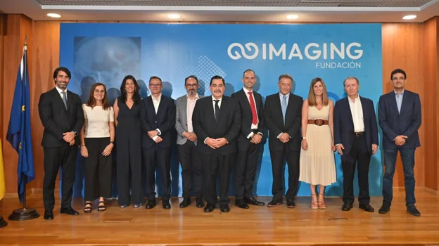 Imagen de los fundadores y del Consejo Asesor de Fundación Imaging este miércoles durante la presentación en Valencia