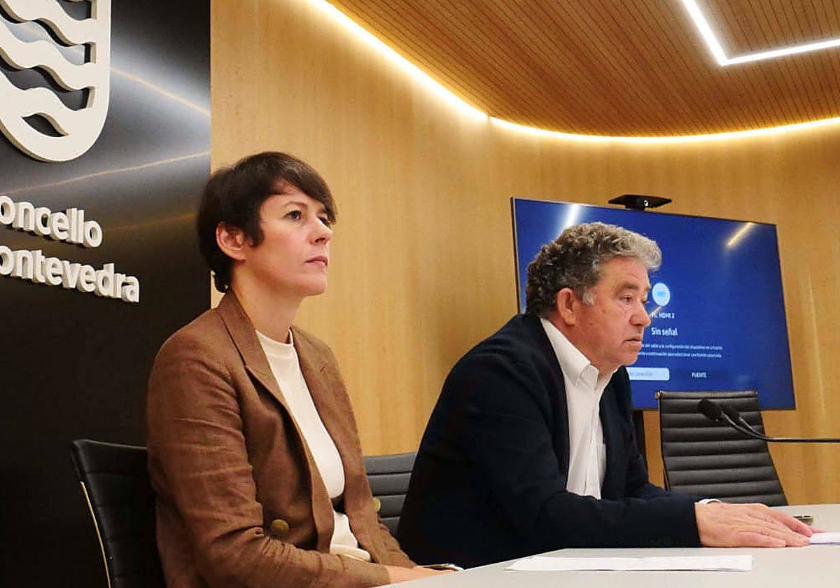 Imagen de Ana Pontón y Miguel A. Fernández Lores este jueves en Pontevedra
