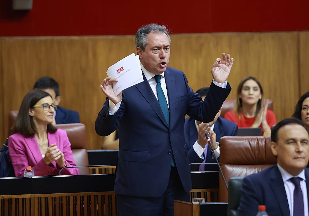 Juan Espadas, este jueves en el Parlamento de Andalucía