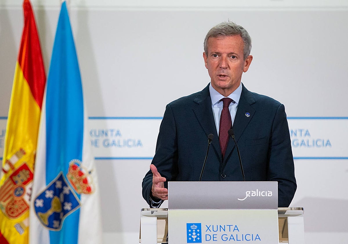 Rueda, este jueves, durante su intervención en el Consello