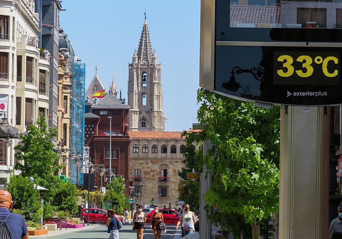 Altas temperaturas en la capital leonesa