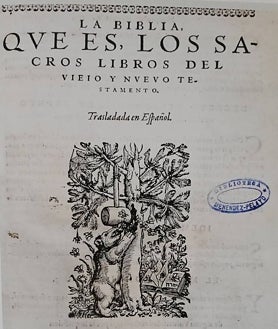 Imagen secundaria 2 - Arroba, 'El Lazarillo' que apareció en la Biblioteca de Barcarrota; debajo, la 'Virgen orante', óleo anónimo flamenco del siglo XVI, del Museo de Valladolid, y la Biblia del Oso conservada en la Biblioteca Menéndez Pelayo.