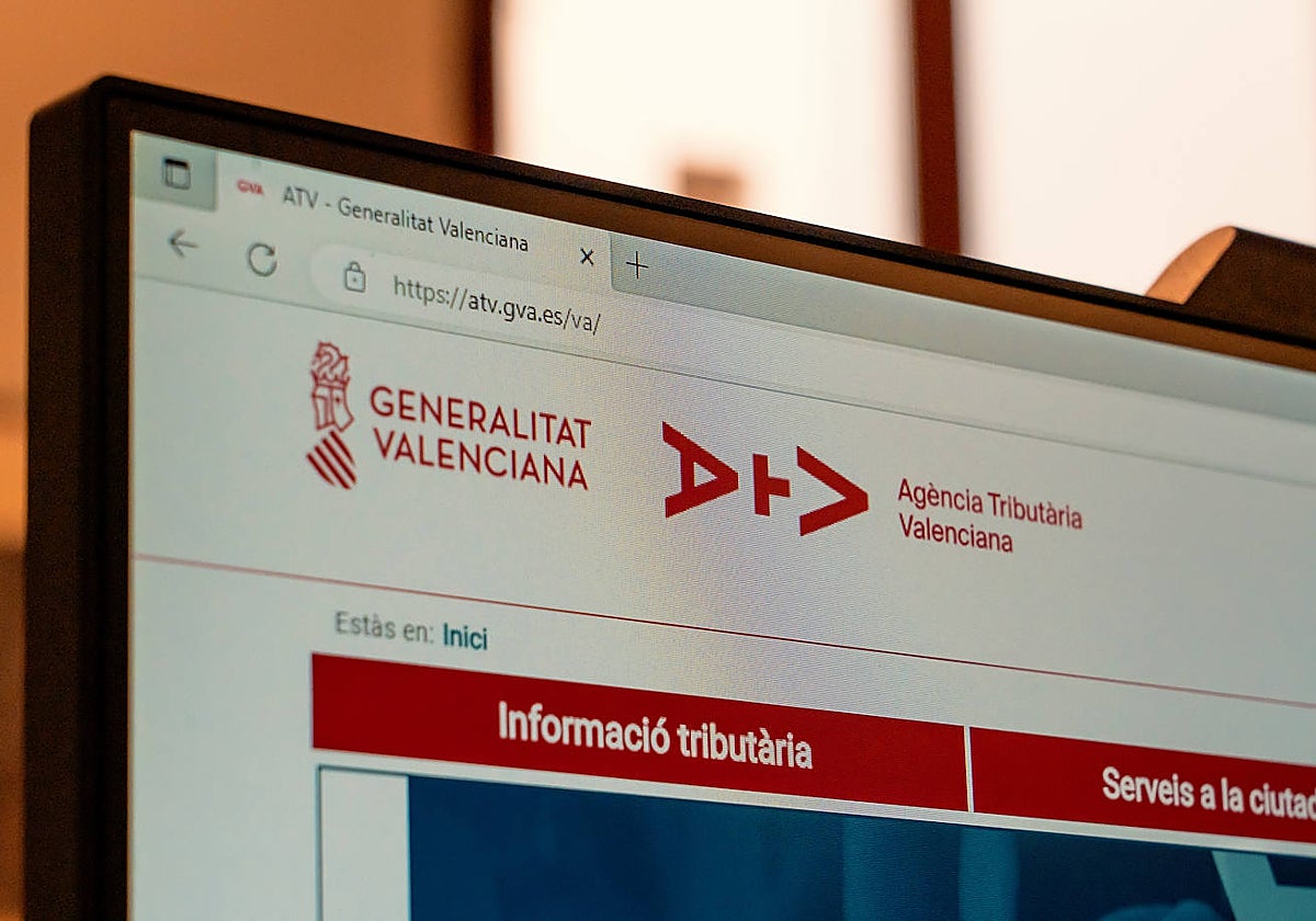 Imagen de la página web de la Agencia Tributaria Valenciana