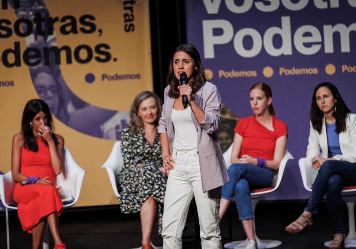 Irene Montero, el pasado 16 de septiembre en el acto «Con vosotras, Podemos» en el Teatro Fernando de Rojas