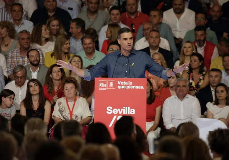 Acto de Pedro Sánchez durante la campaña de las últimas elecciones generales del 23J