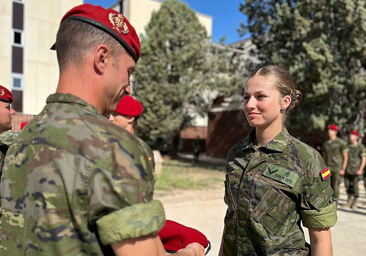 La Princesa Leonor durante la instrucción militar en la Academia General Militar