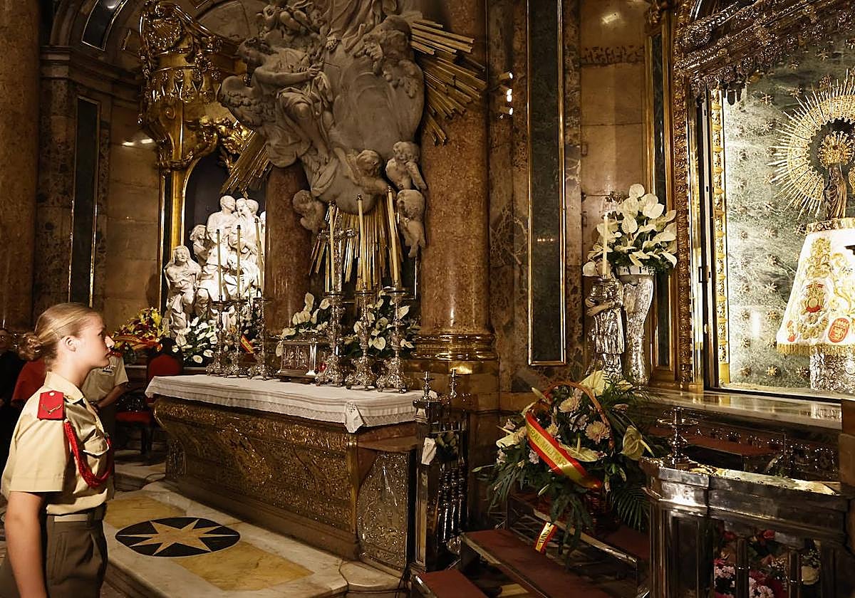 La Princesa Leonor en la Basílica del Pilar de Zaragoza.