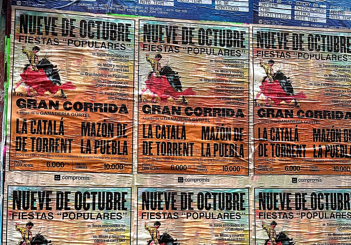 Imagen de los carteles de Compromís en Valencia contra la alcaldesa María José Catalá y el presidente Carlos Mazón