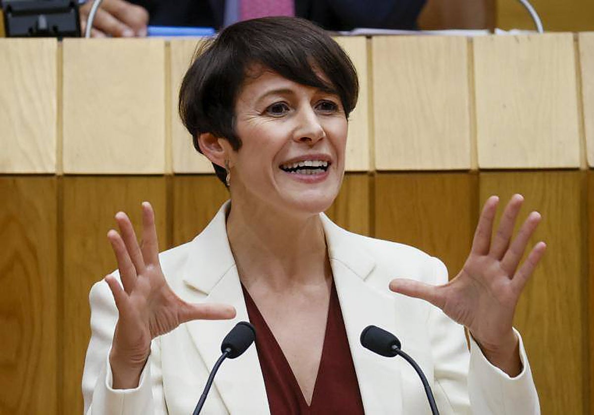 La portavoz nacional del BNG, Ana Pontón, este lunes en el Parlamento de Galicia