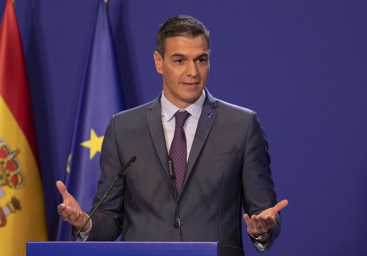 Pedro Sánchez durante la rueda de prensa del pasado viernes en la cumbre del Consejo de la Unión Europea