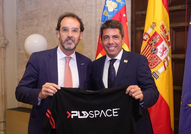 El presidente de la Generalitat, Carlos Mazón, y el presidente ejecutivo de Espacio PLD, Ezequiel Sánchez