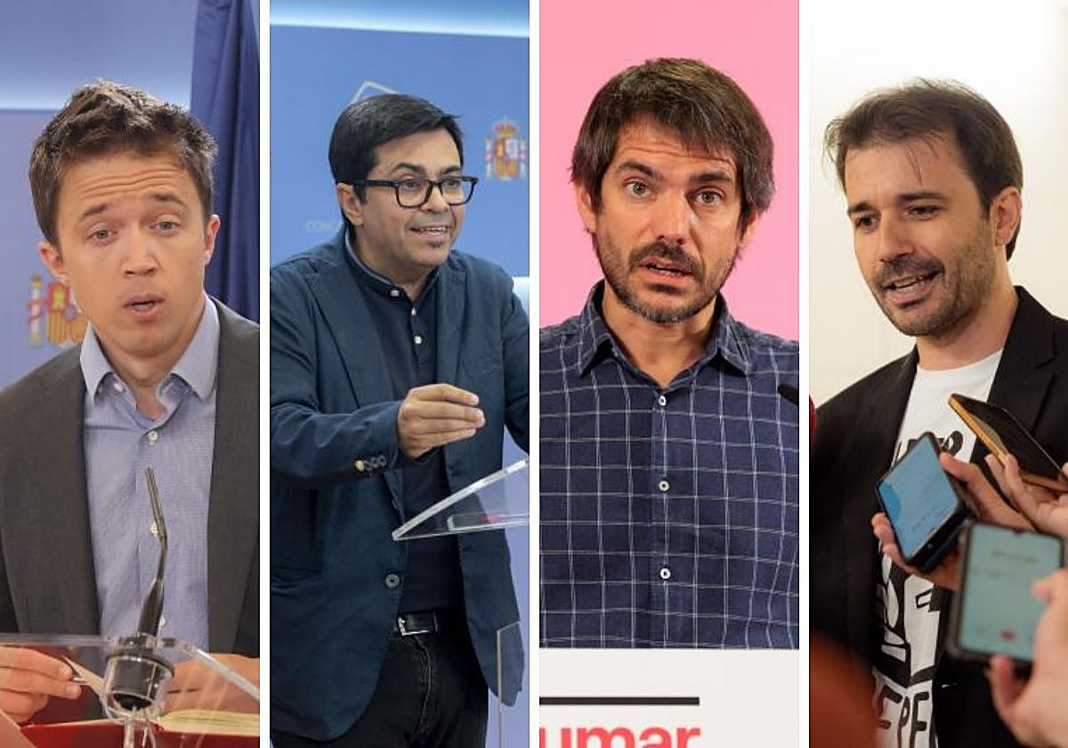Íñigo Errejón, Gerardo Pisarello, Ernest Urtasun y Javier Sánchez Serna