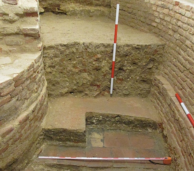 Detalle de la sala, mientras trabajaban en ella tras su descubrimiento