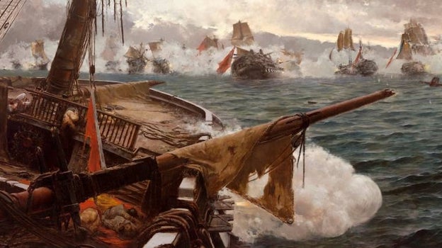 'Combate naval de Trafalgar', obra de Justo Ruiz Luna