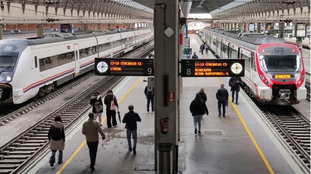 Andenes de la estación de Santa Justa de Sevilla