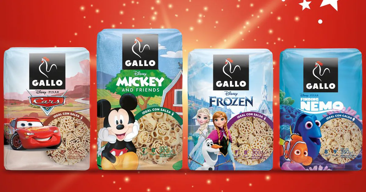 As es la pasta con figuras de Disney que Gallo elabora en su