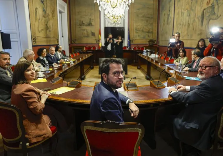 Aragonès, antes de su intervención en el Senado