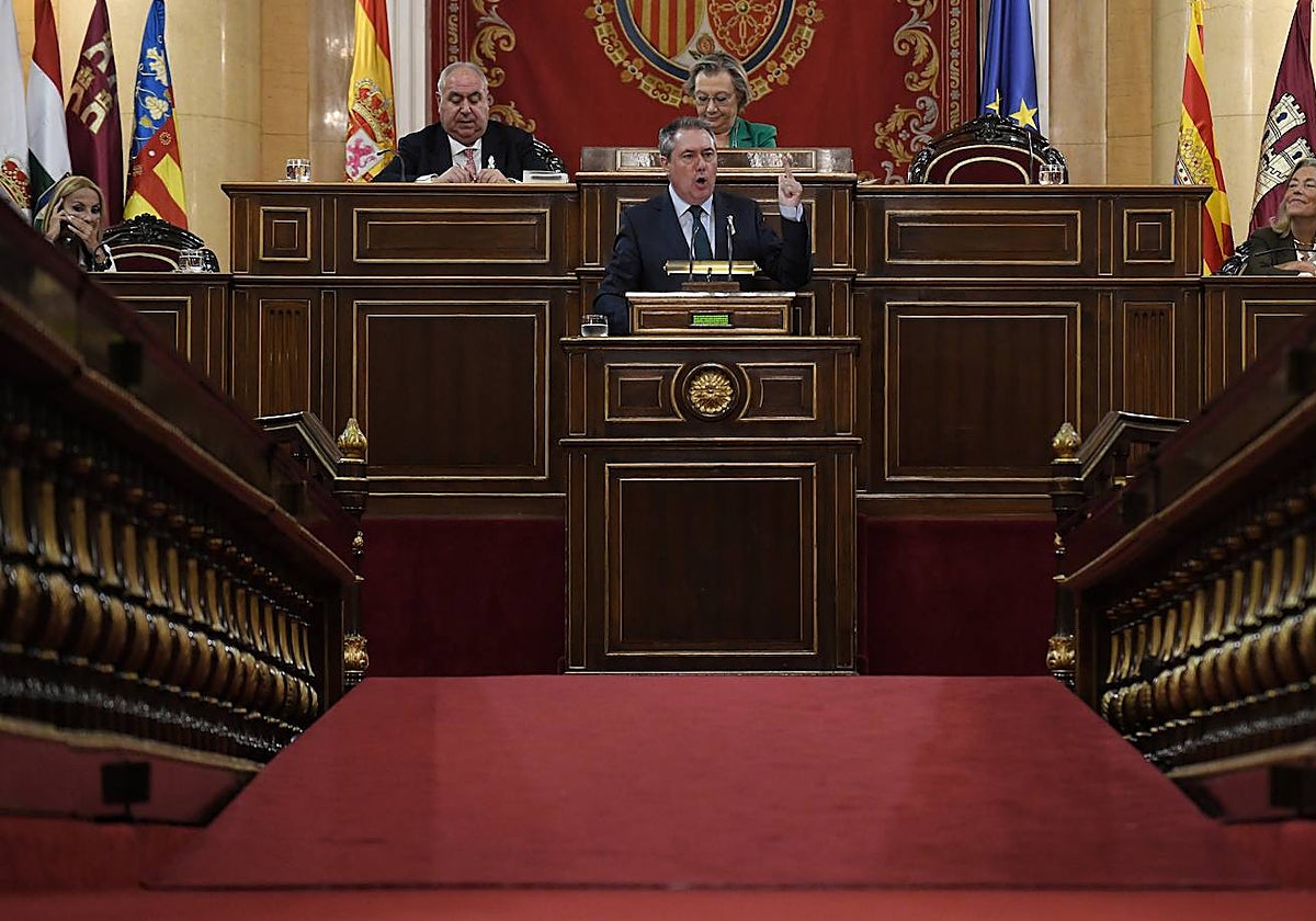 El secretario general del PSOE-A,Juan Espadas, durante su intervención este jueves en el Senado. En vídeo, parte de su discurso durante la sesión de ayer en el Senado.