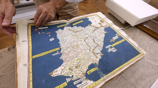 Mapa ilustrado de Hispania en la 'Cosmographia' de Ptolomeo