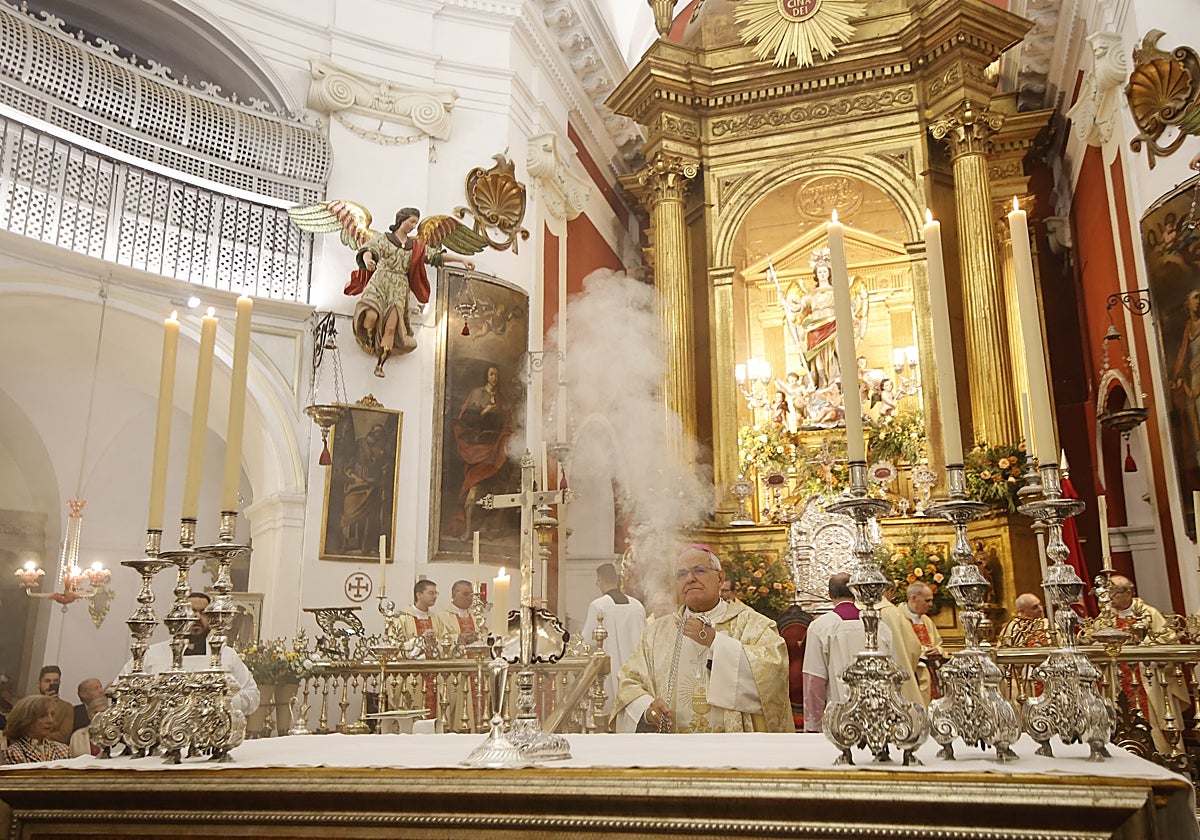 El obispo de Córdoba, este martes en la misa por la fiesta de San Rafael
