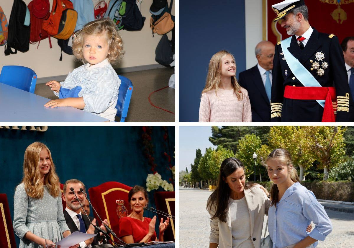 Algunas de las fotos de la Princesa Leonor distribuidas por la Casa Real