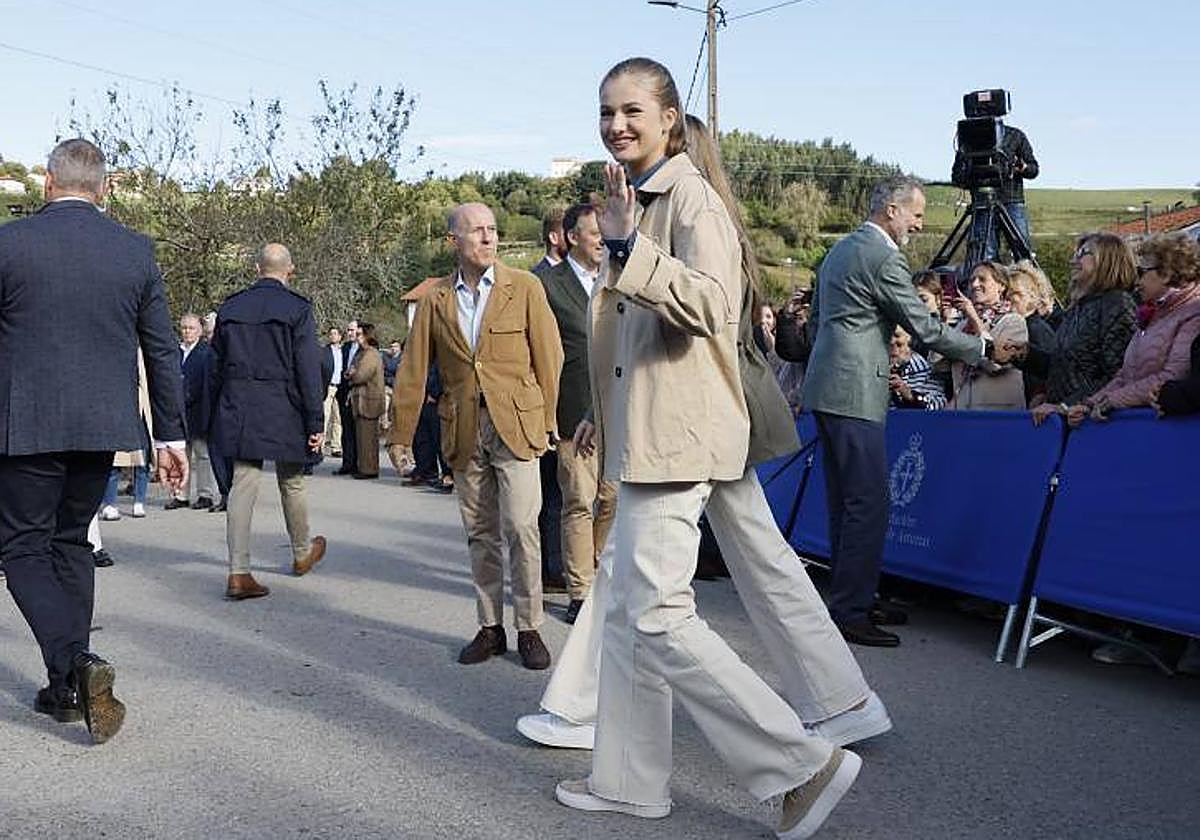 La Princesa Leonor durante la visita a Arroes, Asturias
