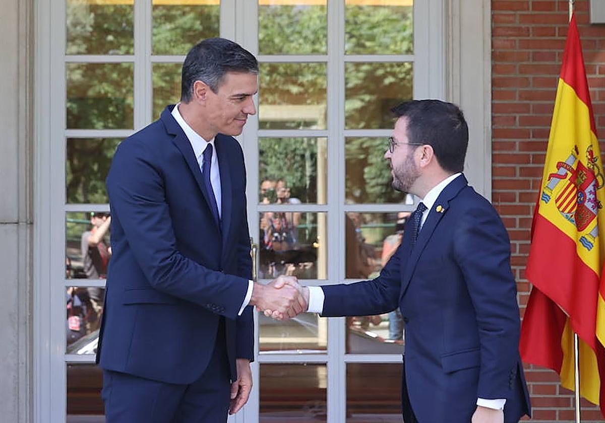 Pedro Sánchez y Pere Aragonés, en una foto de archivo