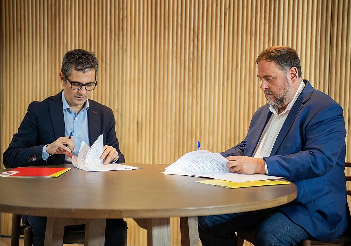 Félix Bolaños y Oriol Junqueras.