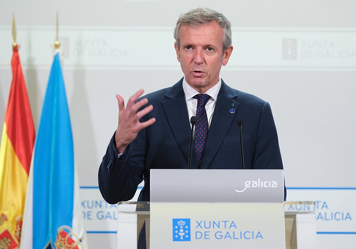 Alfonso Rueda, presidente de la Xunta, este jueves tras la reunión del Consello