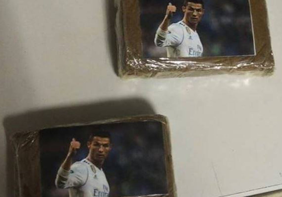 Detalle con el material interceptado