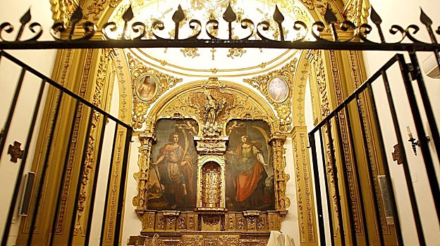 Lienzos de San Acisclo y Santa Victoria en el convento de los Santos Mártires del Colodro, edificado sobre el lugar en el que se les enterró, según la tradición