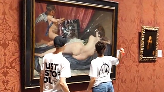 Dos individuos atacan con martillos un cuadro de Velázquez en la National Gallery de Londres