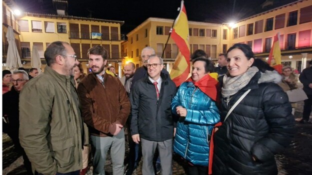 García-Gallardo, Oliveira y Veganzones, en la concentración de Tordesillas