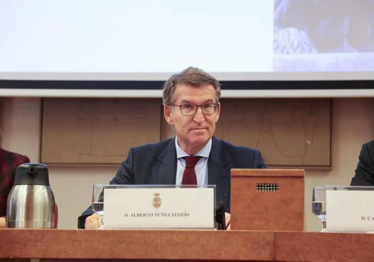 Feijóo durante su intervención en el Congreso