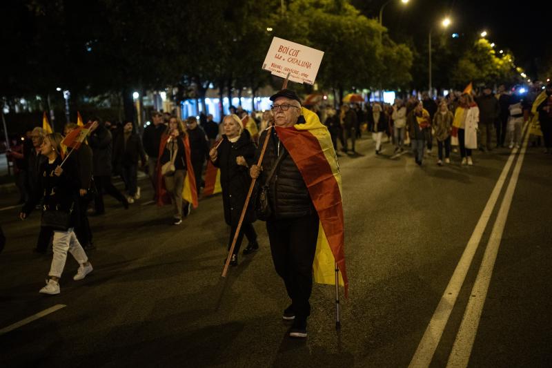 La manifestación en Ferraz de este jueves en imágenes