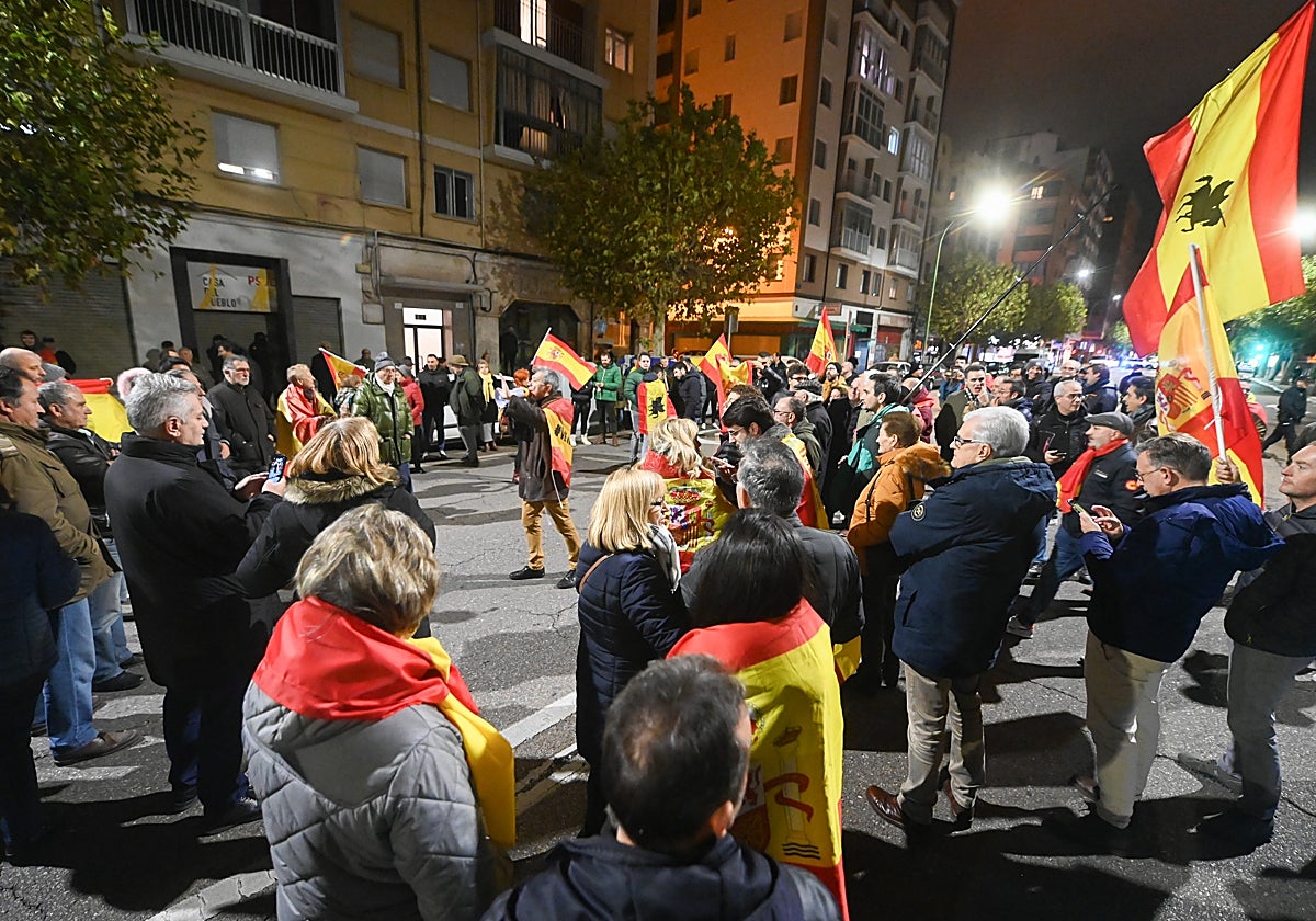 Imagen de archivo de una d e las protestas registradas esta semana frente a la sede del PSOE en Burgos
