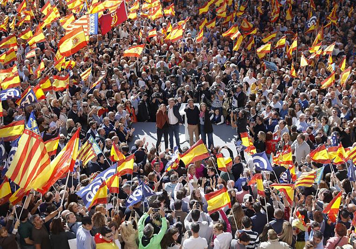 Manifestación del PP el pasado domingo en Valencia