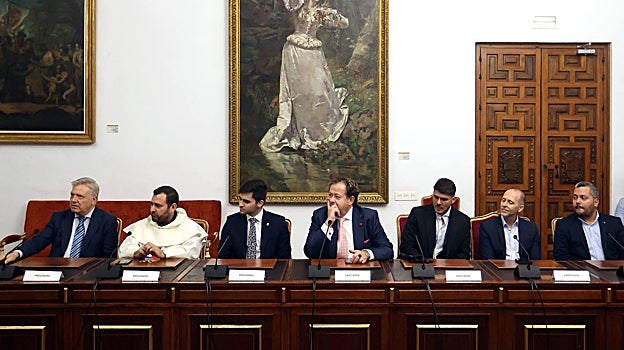 Juan José Primo Jurado, el trinitario Manuel García, Emilio González, Manuel Serrano, Gonzalo Herreros, Antoine Cas y David Payán