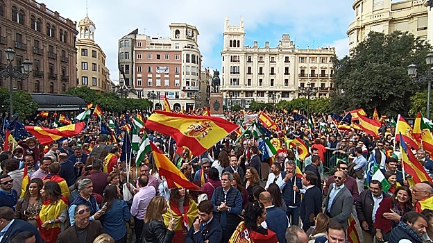 Cabecera de la concentración en Las Tendillas