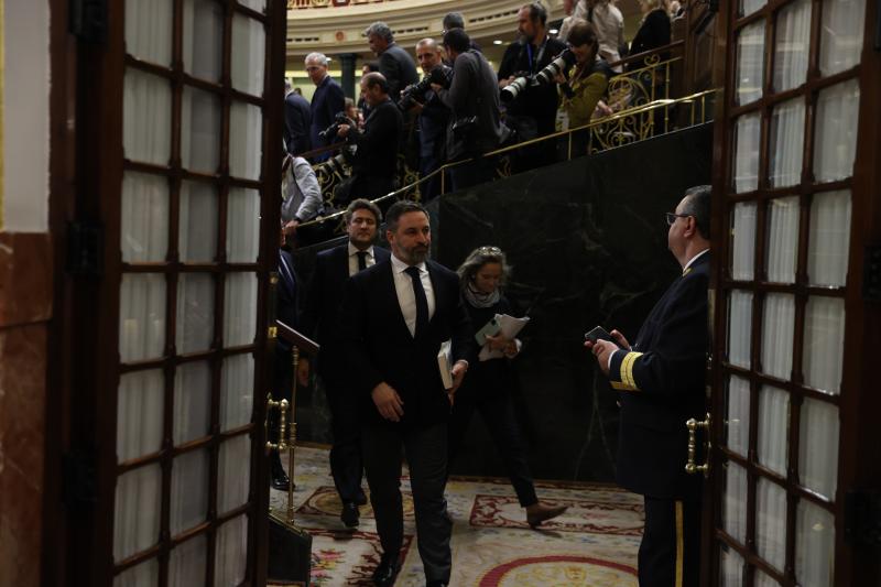 Los de Abascal se marcharon del Congreso de los Diputados para acudir a las protestas contra la investidura de Pedro Sánchez y la amnistía