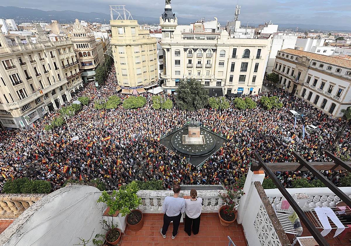 Concentración del domingo en la plaza de las Tendillas en contra de la amnistía