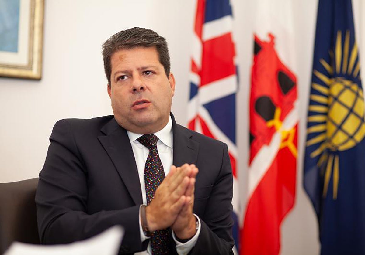 Fabian Picardo, durante la entrevista que concedió a ABC hace dos años