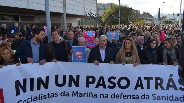 Besteiro, manifestándose este domingo en Viveiro (Lugo)