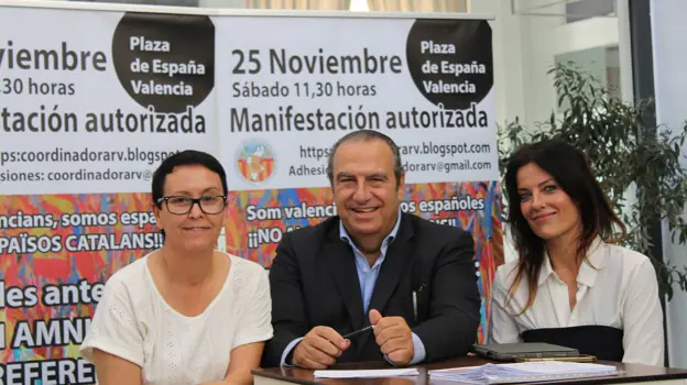 Imagen de la presentación de la manifestación del 25 de noviembre en Valencia