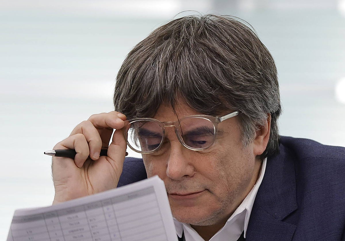 El prófugo Carles Puigdemont, este miércoles en Estrasburgo