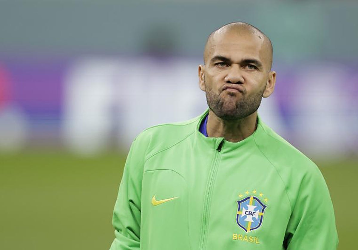 El futbolista Dani Alves, durante una concentración con la selección de Brasil