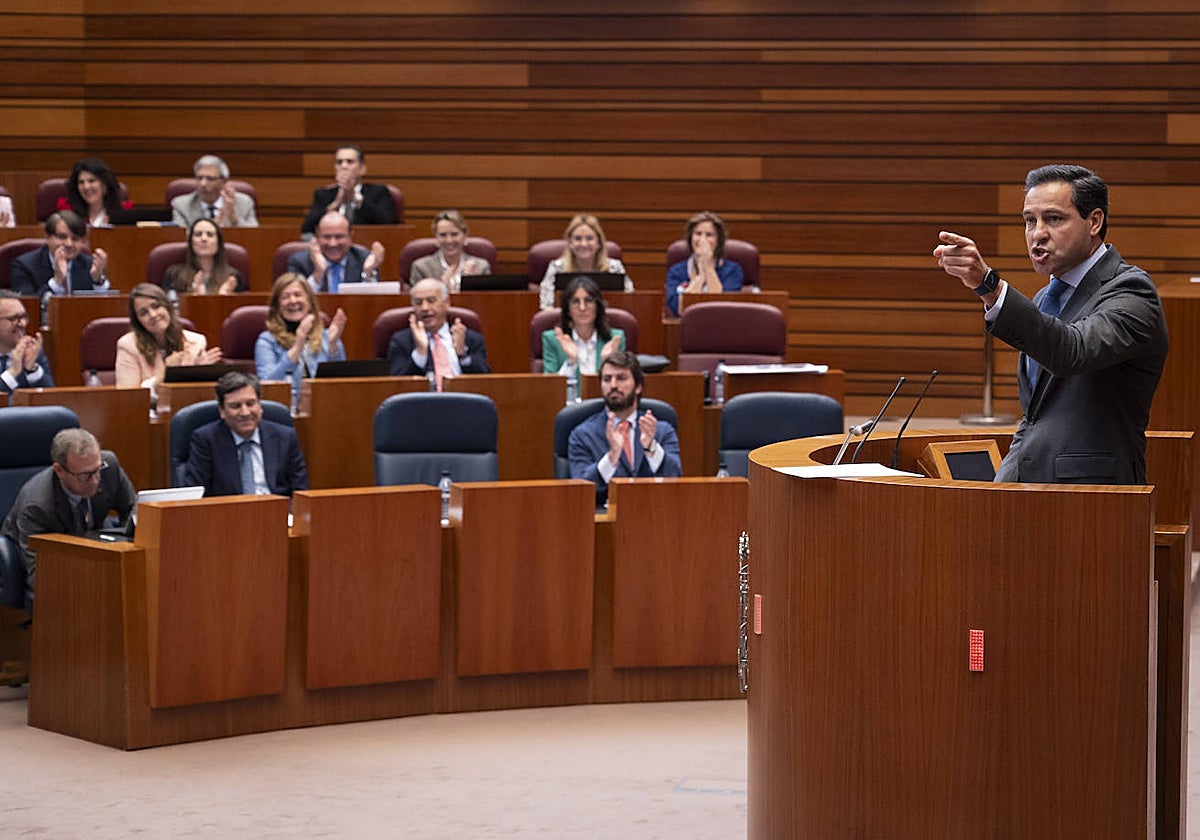 El popular Raúl de la Hoz interviene en el pleno de las Cortes