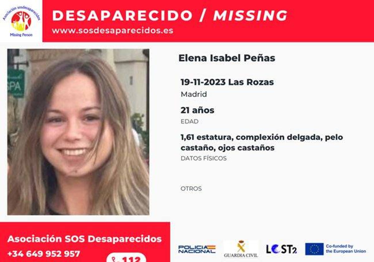 Imagen de la desaparecida difundida por SOS Desaparecidos