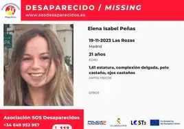 Localizan el cadáver de la joven de 21 años desaparecida el domingo en Las Rozas