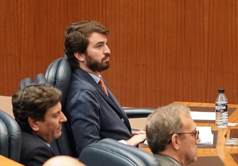 El vicepresidente de la Junta, Juan García Gallardo, durante el Pleno de las Cortes